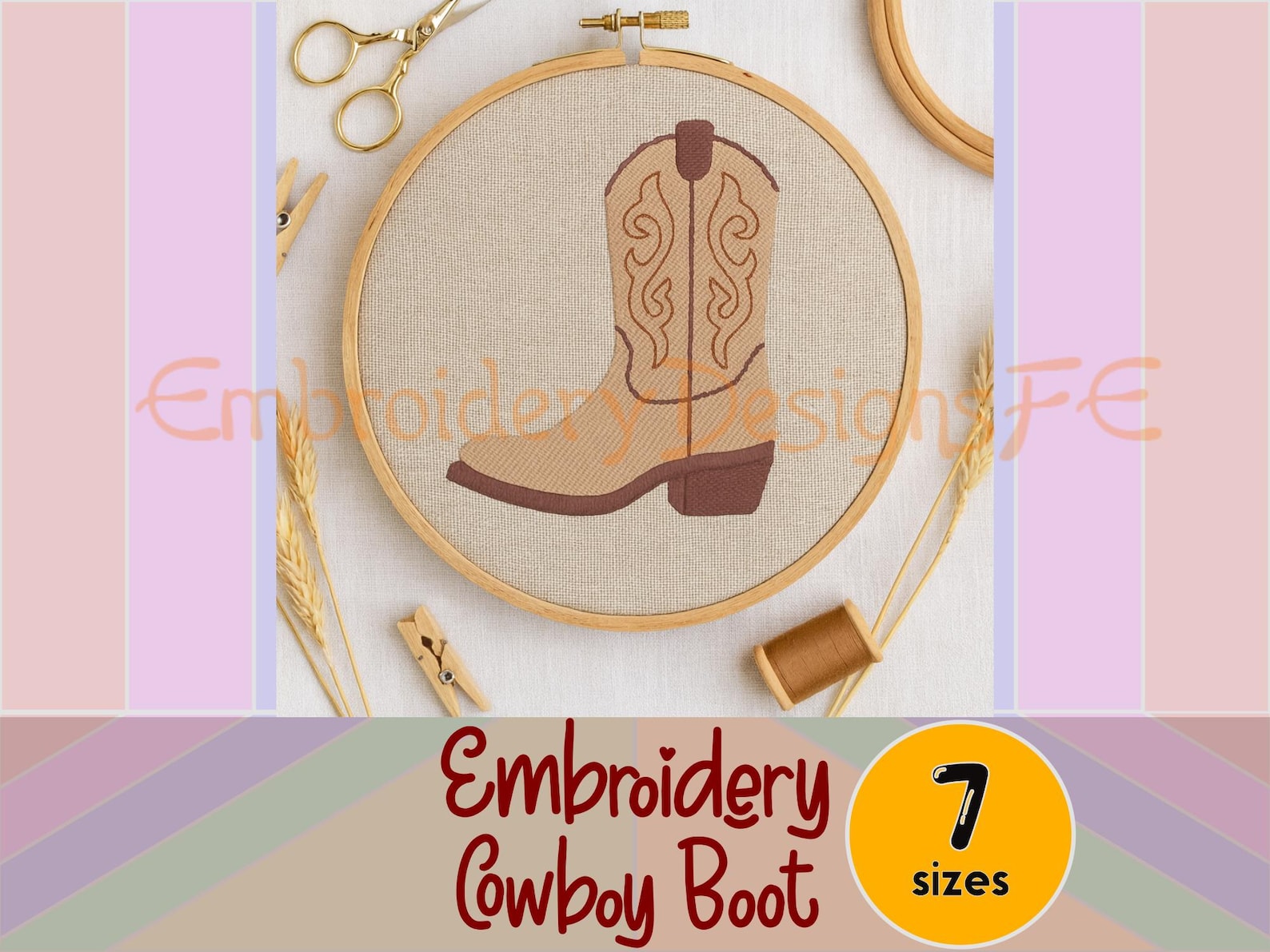 Cowboy Boot Machine Cowboy Boot Machine Embroidery Design | Western Filled Stitch ...