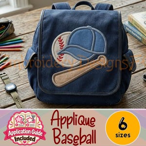 Diseño de bordado a máquina de béisbol / Aplicación deportiva para niños, colchas y ropa / 6 tamaños / Descarga instantánea