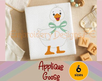Goose Applique Bean Stitch | Machine Embroidery Design | 6 Sizes | Instant Download