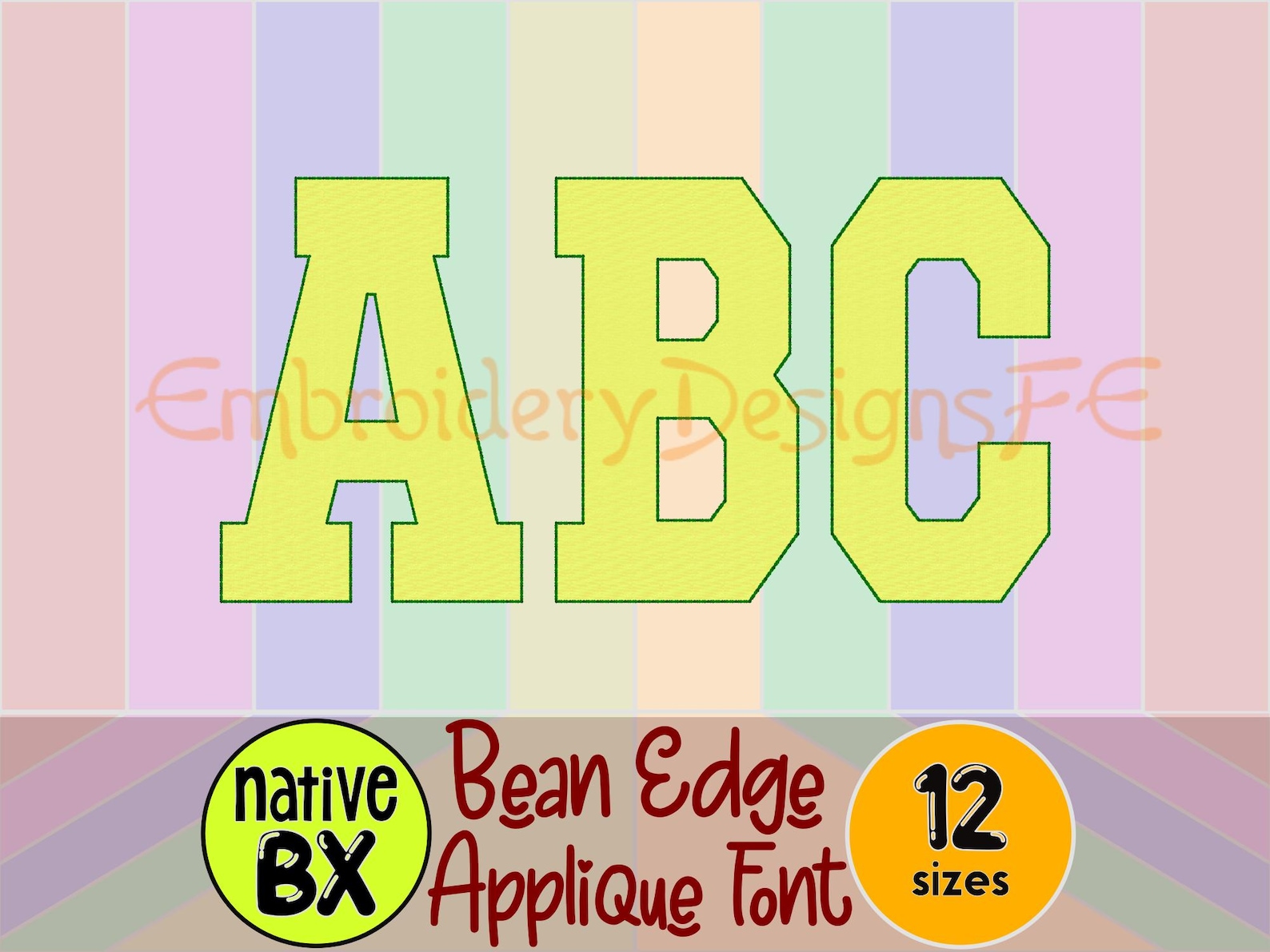 Bean Stitch Sport Applique Alphabet | Varsity Applique Font | College ...