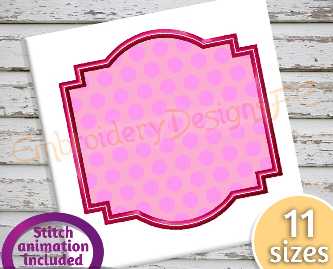 Frame Applique Designs / Machine Embroidery Design File / Shape