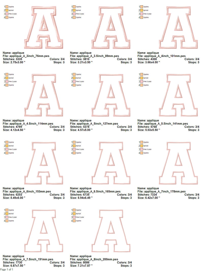 Alphabet Applique Design - Machine Embroidery Design File - 11 sizes image 5