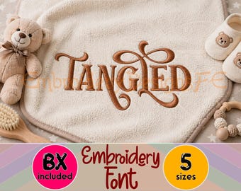 Satin Embroidery Font Design - 5 sizes - Machine Embroidery Design
