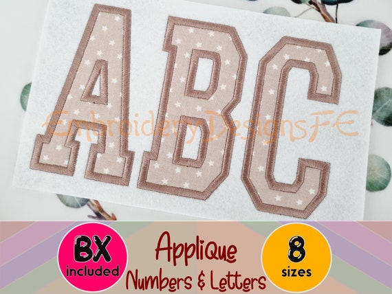 Narrow Sport Alphabet Applique Design - Machine Embroidery Design File - 8 sizes