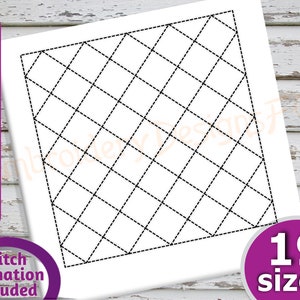 Squares Quilt Block Embroidery Design - 19 Sizes - Run & Triple Stitch Versions - Continuous Quilt Blocks Embroidery, Quilting Embroidery