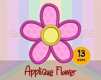 Flower Applique Design - 13 sizes - Machine Embroidery Design File