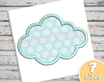 Cloud Applique Design - 7 sizes - Machine Embroidery Design File