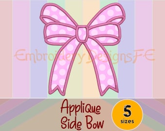 Side Bow Applique Design - 5 sizes - Machine Embroidery Design File