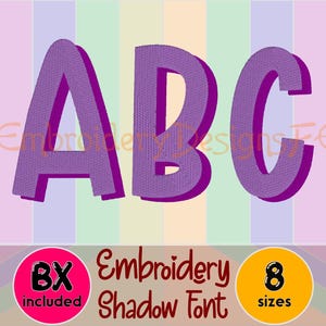 Shadow Embroidery Font Design - 8 sizes - Machine Embroidery Design