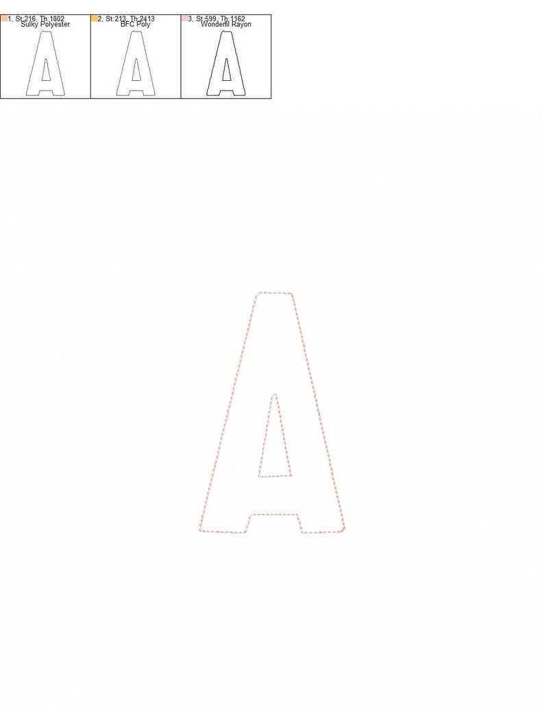Bean Stitch Applique Alphabet, Narrow Applique Letters & Numbers, Applique Font, Embroidery Font, Machine Applique image 4