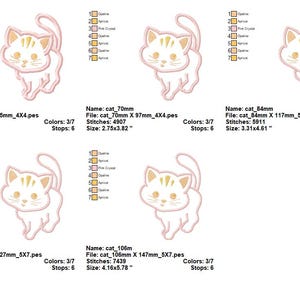 Cat Applique Design - 5 Sizes - Machine Embroidery Design File - Etsy
