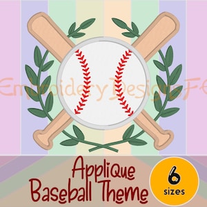 Baseball - Wreath Design - 6 sizes - Machine Embroidery Design File