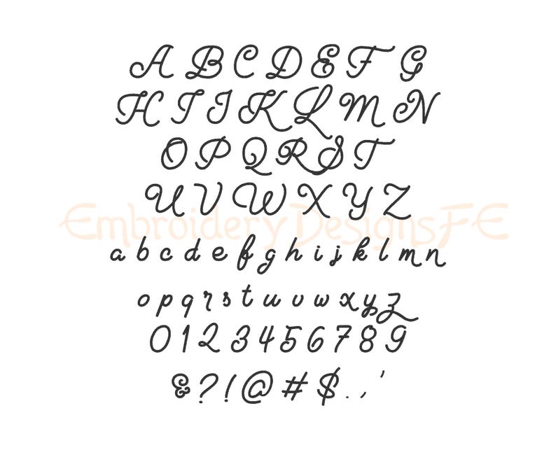 Handwriting Fonts Set for Machine Embroidery | 4 Alphabet Styles | BX ...