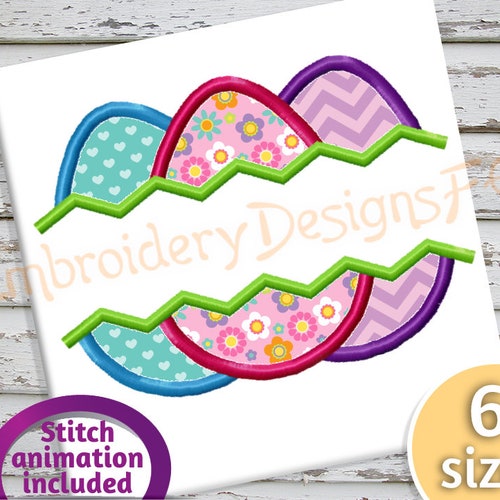 Easter Egg Split Applique 6 Sizes Machine Embroidery Etsy