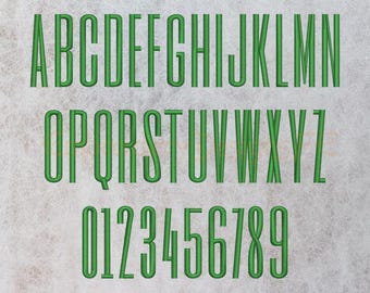 Narrow Satin Embroidery Font Design - 9 sizes - Machine Embroidery Design