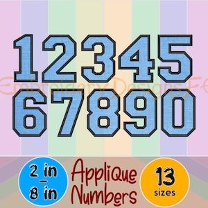 Numbers Applique Design - Machine Embroidery Design File - 13 sizes