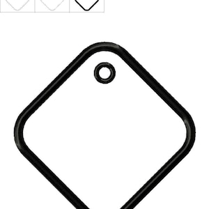 May include: A black, diamond-shaped embroidery design with a small circle at the top and a hole. The design is outlined in a thick black line. The text in the image reads "St. 1855, Th: 403 Anchor".