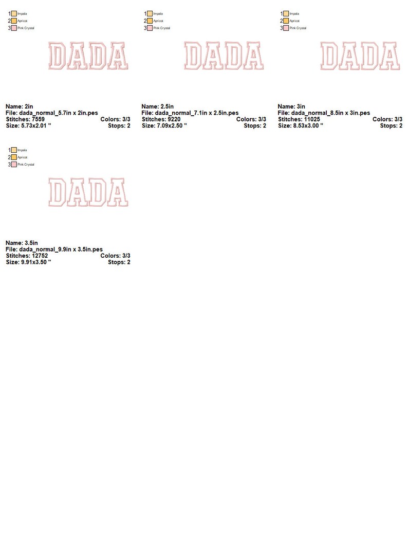 Dada Applique Design - Machine Embroidery Design File - 4 Sizes - Etsy