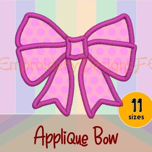 Bow Applique Design - 11 sizes - Machine Embroidery Design File - Bow Embroidery Design