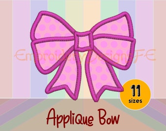 Bow Applique Design - 11 sizes - Machine Embroidery Design File - Bow Embroidery Design