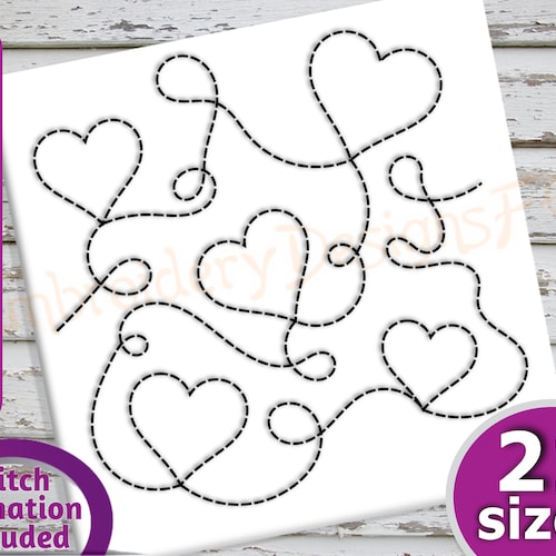Heart Quilt Block Embroidery Design 21 Sizes Run & Triple Etsy