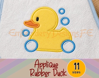 Rubber Duck Applique Design - 11 sizes - Machine Embroidery Design File