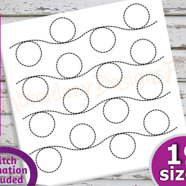 Continuous Line Quilt Embroidery Etsy