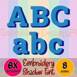 Shadow Embroidery Alphabet Design - 8 sizes - Machine Embroidery Design
