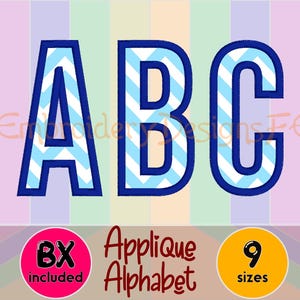 Regular - Italic Applique Alphabet, Applique Letters & Numbers, Applique Font, Embroidery Font, Embroidery Alphabet, Machine Applique