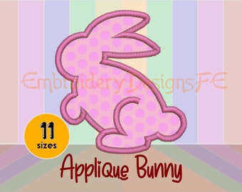Bunny Applique Embroidery Design | Machine Embroidery File | Instant Download | Cute Bunny Patterns for Baby Clothes & Crafts