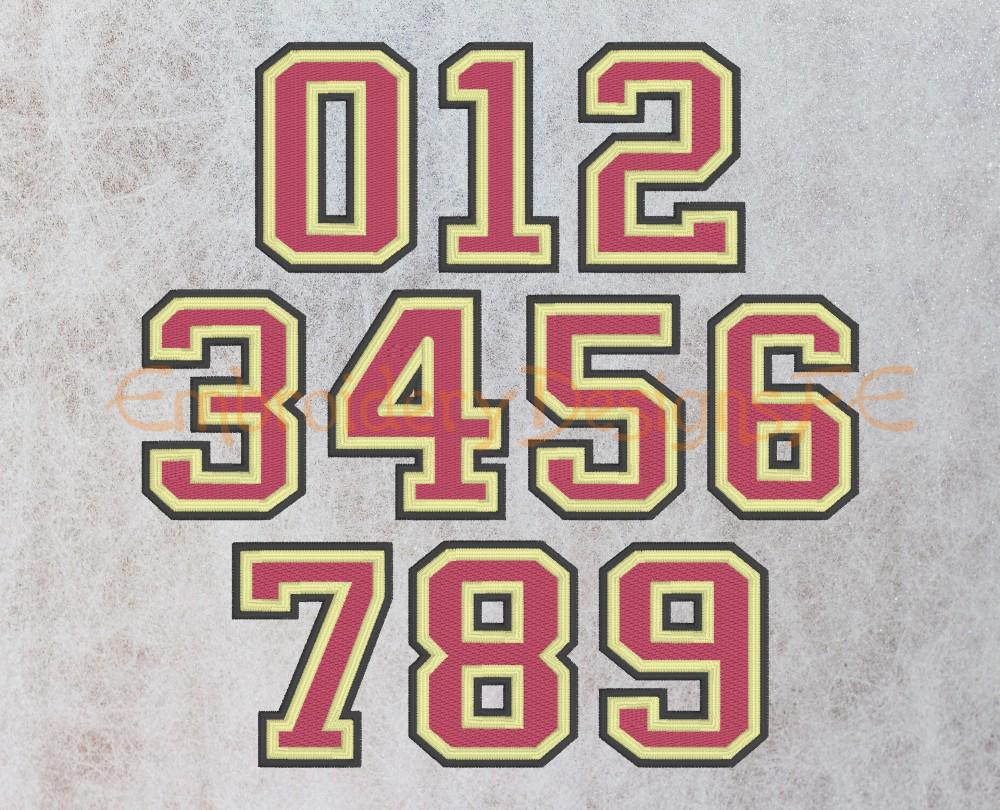 Fill Stitch Numbers With Double Satin Edge | Machine Embroidery Numbers ...