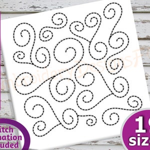 Swirl Quilt Block Embroidery Design - 19 Sizes - Run & Triple Stitch Versions - Quilting Embroidery Designs
