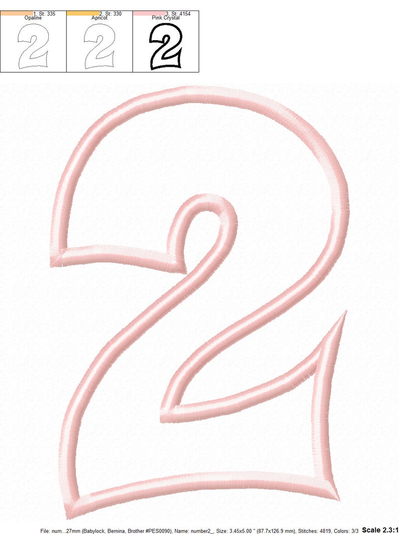 Applique Numbers Machine Embroidery Design 9 Sizes 09 Set Etsy