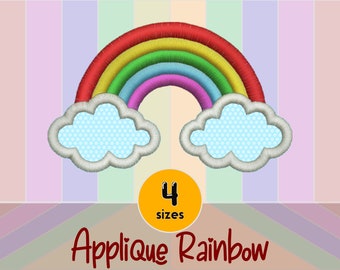 Rainbow Applique Design - 4 sizes - Machine Embroidery Design File