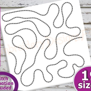 Stipple Quilt Block Embroidery Design - 19 Sizes - Run & Triple Stitch Versions - Continuous Quilt Blocks Embroidery, Quilting Embroidery
