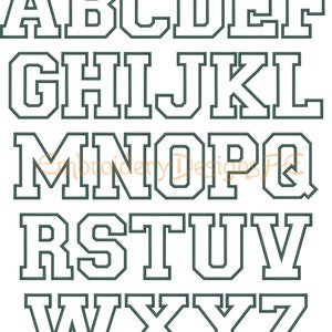 Alphabet Applique Design - Machine Embroidery Design File - 11 sizes image 2