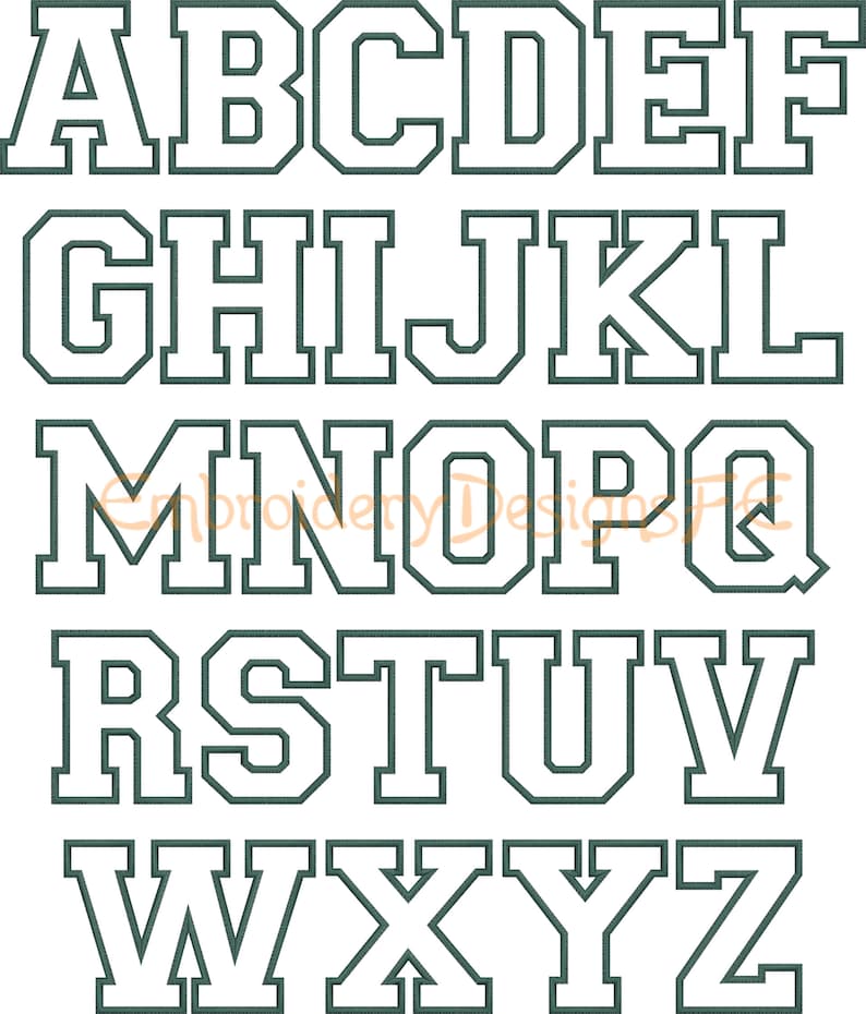 Alphabet Applique Design - Machine Embroidery Design File - 11 sizes image 2