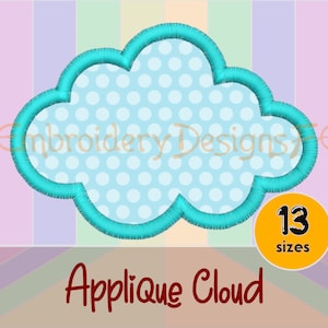 Cloud Applique Design - 13 sizes - Machine Embroidery Design File