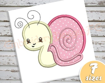Baby Snail Applique Design - 7 sizes - Machine Embroidery Design File
