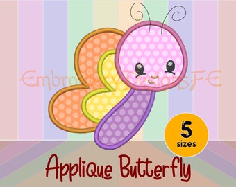 Appliqué bébé papillon | Fichier de broderie machine | 5 tailles | Téléchargement instantané