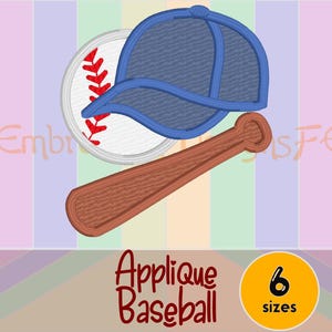 Baseball Applique Design - 6 sizes - Machine Embroidery Design File