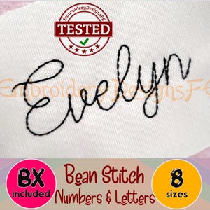 Bean Stitch Embroidery Font Design - 8 Größen - Maschinenstickerei