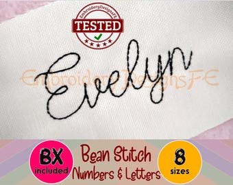 Bean Stitch Embroidery Font Design - 8 sizes - Machine Embroidery Design