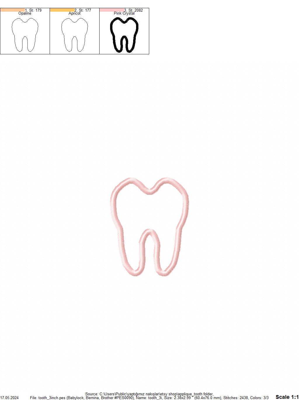 Tooth Applique - 6 Sizes - Machine Embroidery Design File - Etsy