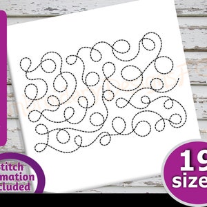 Loop Quilt Rectangle Block Embroidery Design - 19 Sizes - Run & Triple Stitch - Continuous Quilt Blocks Embroidery, Quilting Embroidery