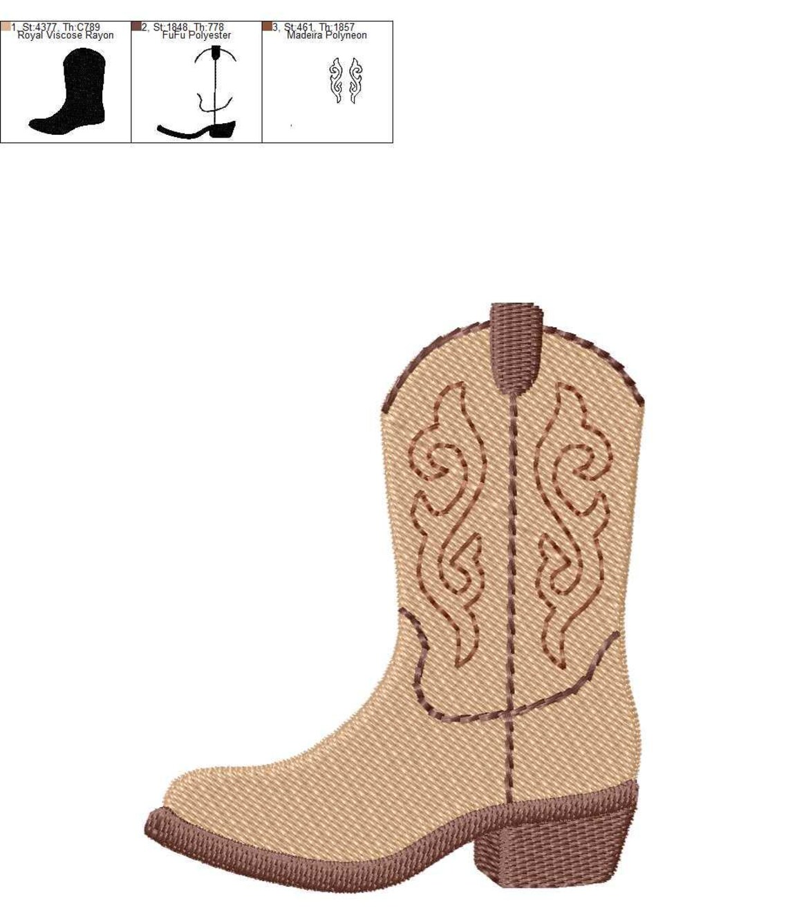 Cowboy Boot Machine Cowboy Boot Machine Embroidery Design | Western Filled Stitch ...