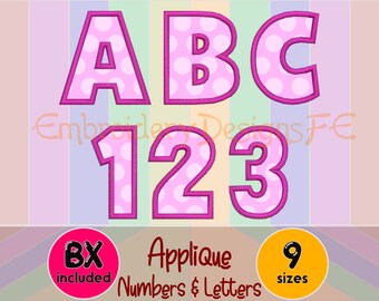 Extra Bold Applique Font | Machine Embroidery Alphabet | 9 Sizes | Applique Design | Instant Download