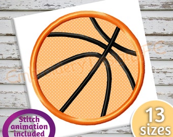 Basketball Applique Design - 13 Sizes - Machine Embroidery Design File