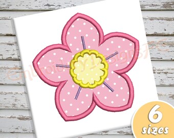 Flower Applique Design - 6 sizes - Machine Embroidery Design File