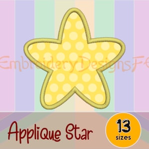 Star Applique Design - 13 sizes - Machine Embroidery Design File